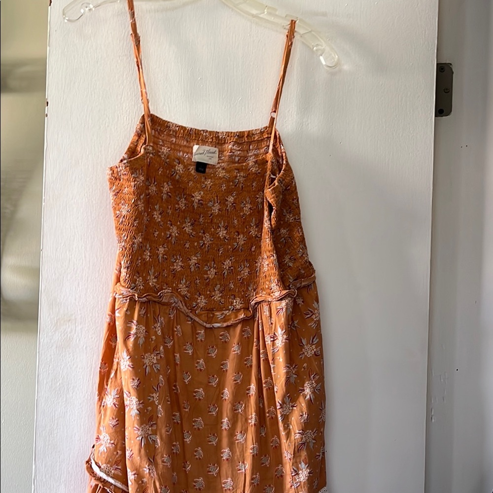 Universal thread Floral  long Orange Spaghetti Strap Dress long